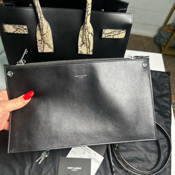 🚫SOLD 🚫 Saint Laurent Python Trimmed Sac De Jour Tote - Picture 11 of 15